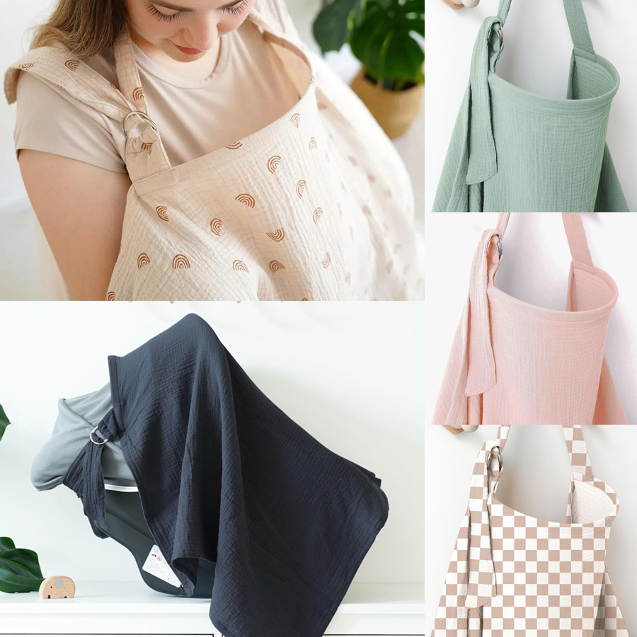 Nursing Cover Breastfeeding - Muslin Breastfeeding Cover Portable 100% Cotton