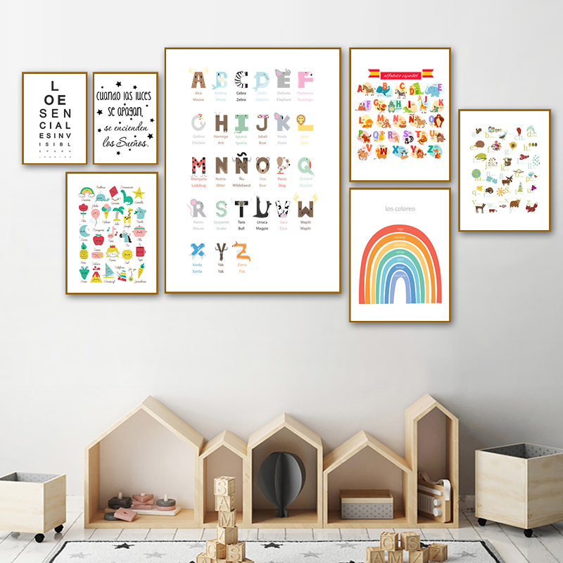 Baby Nursery In Spanish - Spanish Kids Bedroom Art Decor Canvas