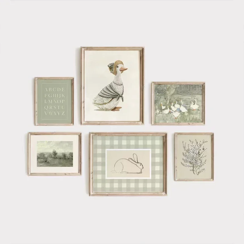 Baby Nursery Room - Green Bohemian Nursery Gallery Wall Poster
