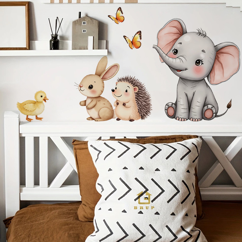 Baby Nursery Room - Cartoon Animal Wall Sticker - Elephant