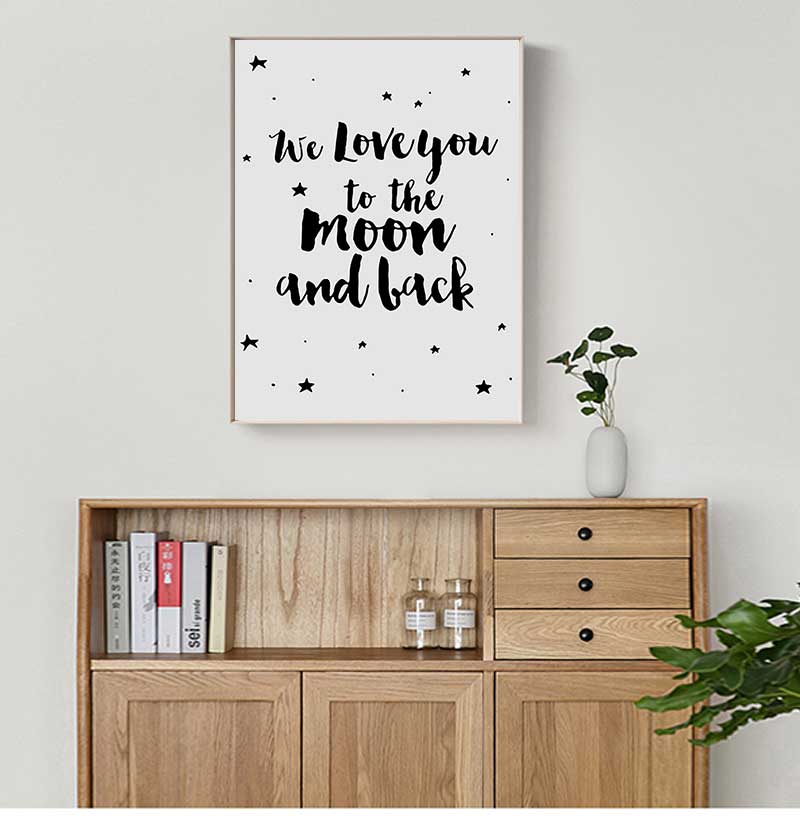 Baby Nursery Picture Frames - Sign Poster Stars Nursery Canvas Paintings