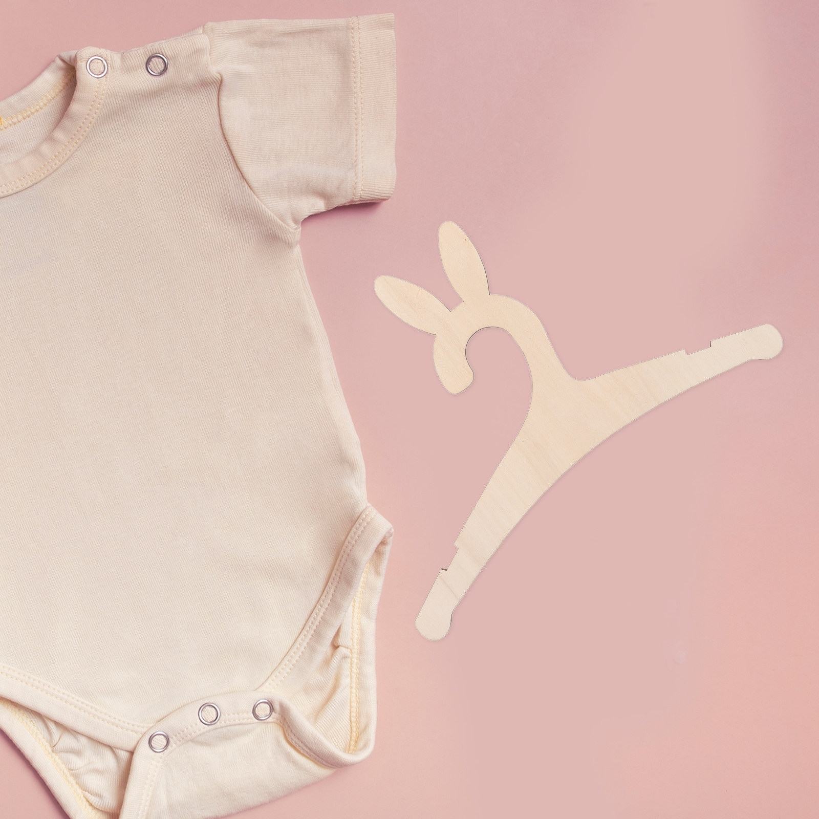 Baby Nursery Room - 5Pcs DIY Wooden Baby Clothes Hangers