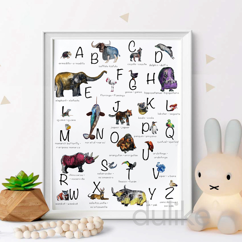 Spanish Kids Bedroom Art Decor - Baby Nursery In Spanish 评论和价格