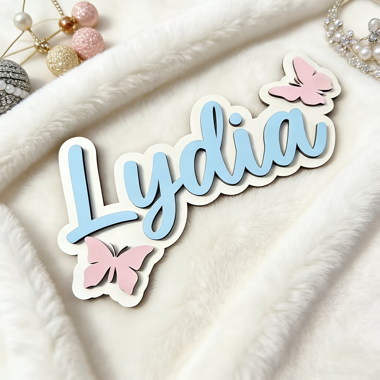 Personalized Blue & Pink Butte - Baby Nursery Room 评论和价格