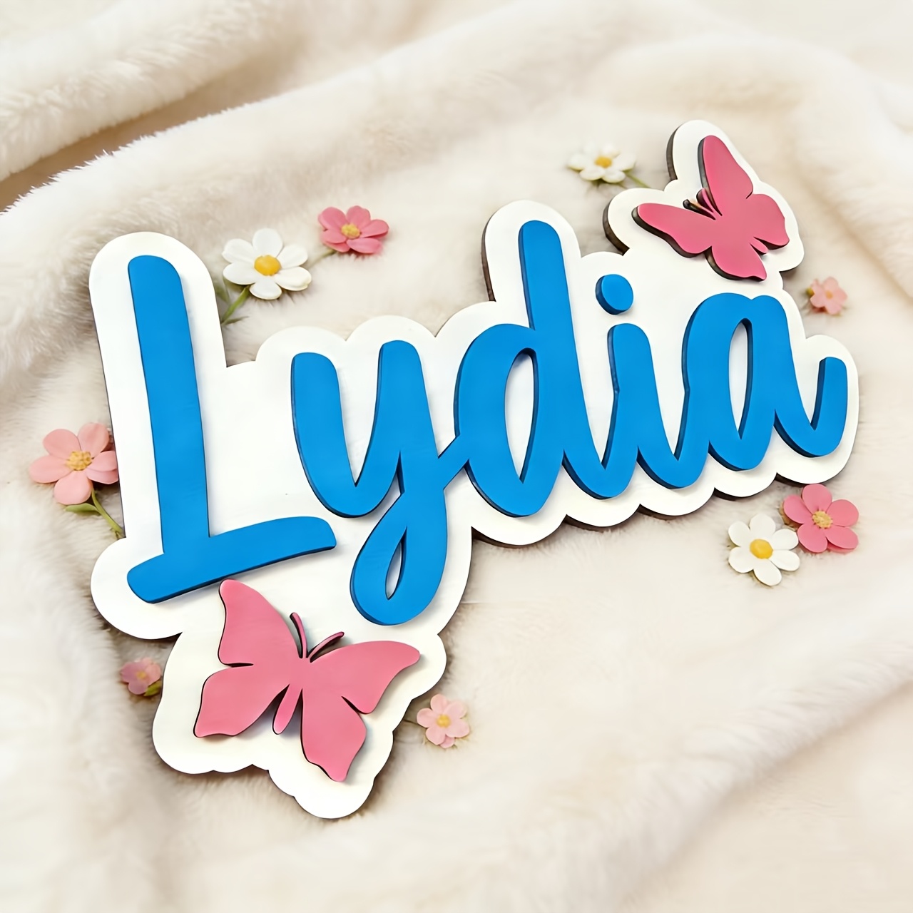 Personalized Blue & Pink Butte - Baby Nursery Room 评论和价格