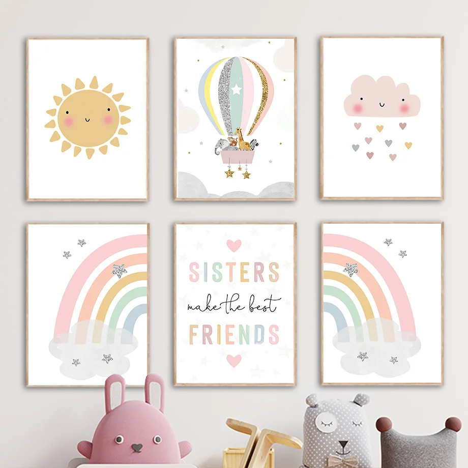 Giraffe Elephant Hot Balloon S - Baby Nursery Name Wall Art 评论和价格