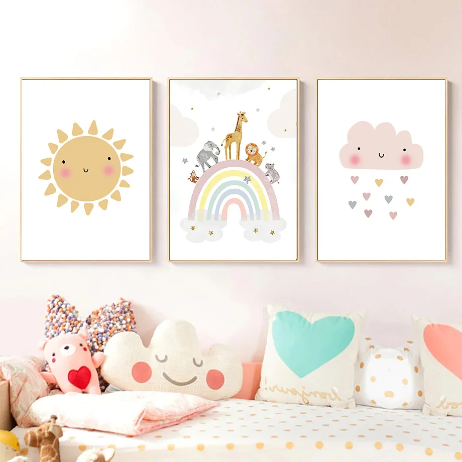 Giraffe Elephant Hot Balloon S - Baby Nursery Name Wall Art 评论和价格