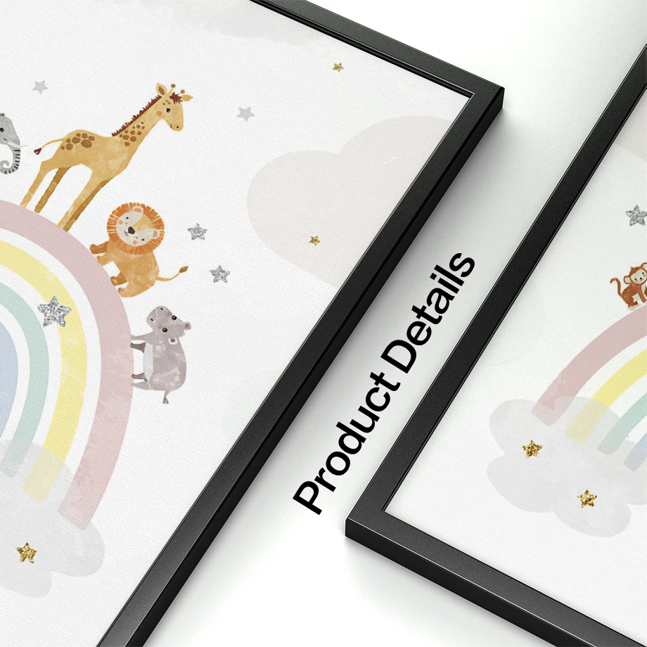 Giraffe Elephant Hot Balloon S - Baby Nursery Name Wall Art 评论和价格