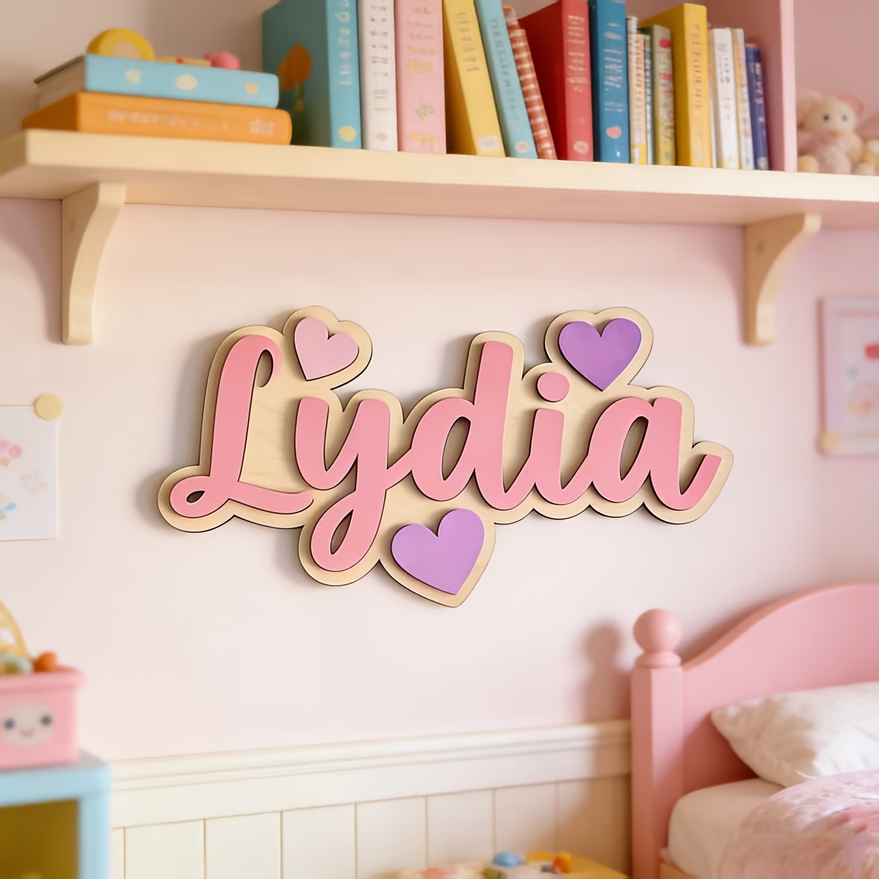Personalized Gradient Heart Na - Baby Nursery In 评论和价格