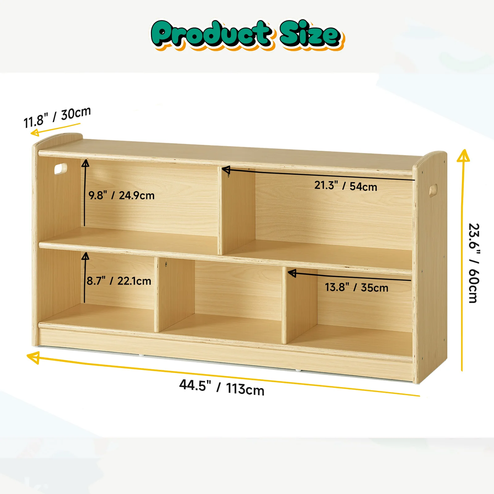 2-Tier Wood Montessori Cabinet - Baby Bookshelf Small 评论和价格