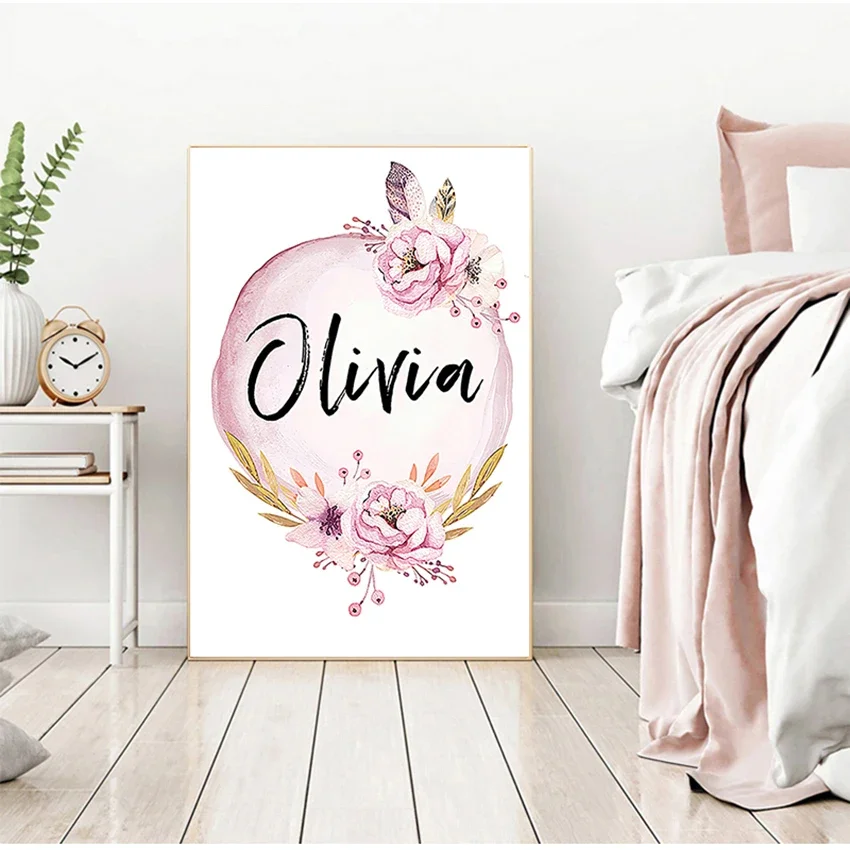Art Nursery Prints Wall Painti - Baby Nursery Name Wall Art 评论和价格
