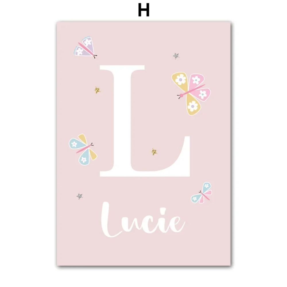 Pink Unicorn Rabbit Rainbow Cl - Baby Nursery Name Wall Art 评论和价格