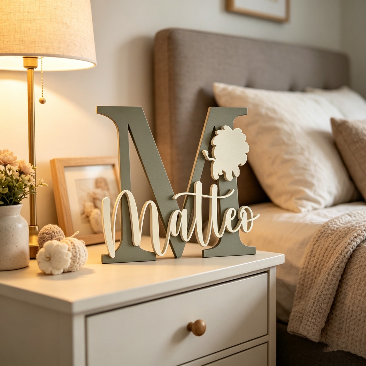 1Pc Custom Lion Name & Initial - Baby Nursery In 评论和价格