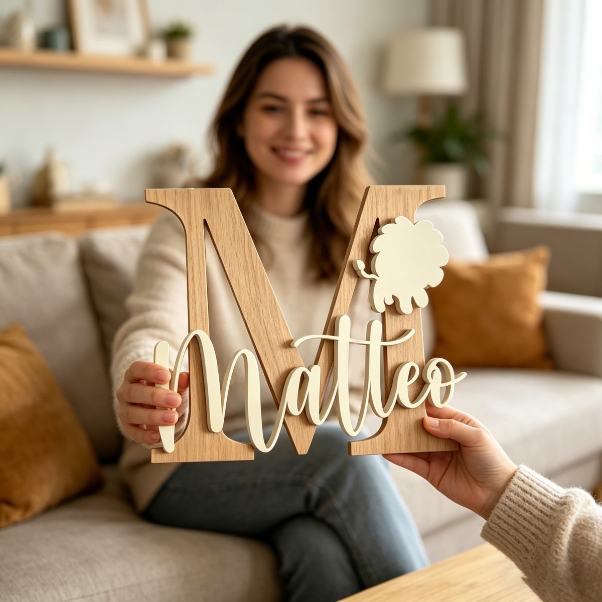 1Pc Custom Lion Name & Initial - Baby Nursery In 评论和价格