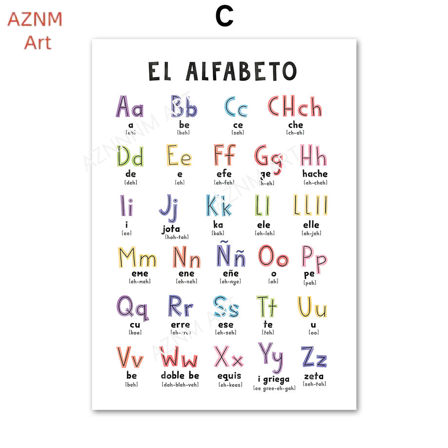 1PC Educational Spanish Alphab - Baby Nursery In Spanish 评论和价格
